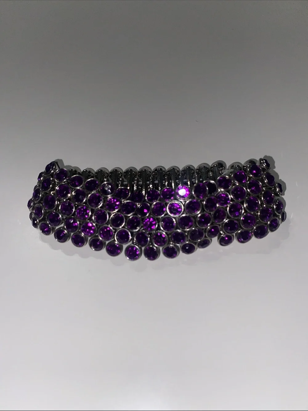 Large Purple Crystal Stretch Bracelet